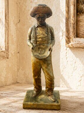 Vintage Signed Michael Garman Gold Prospector Sculpture Western Americana